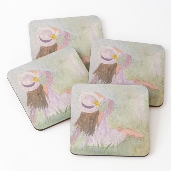 Item preview, Girl Sitting with Hat in the Spring designed and sold by designs-by-ann.
