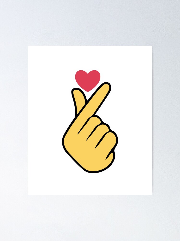 "Finger heart emoji" Poster for Sale by CorneliusDesign Redbubble