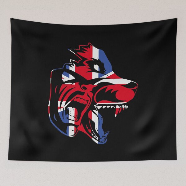 Item preview, United Kingdom Flag UK Flag Great Britain Werewolf Fan Sport Patriot designed and sold by BEAST NYC.