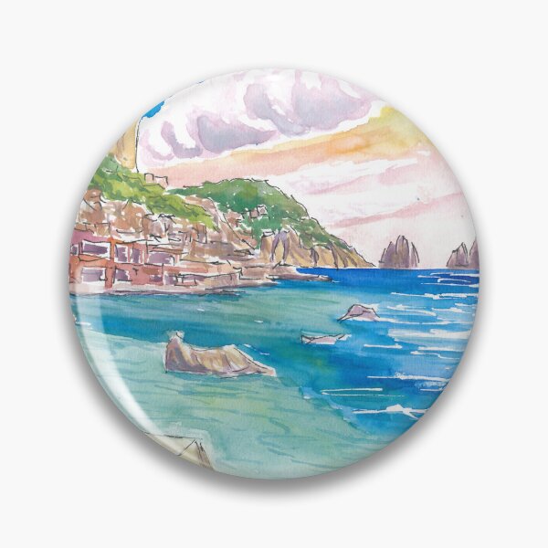 Artikelvorschau, Capri: Epische Aussicht und erfrischendes Getränk mit den Faraglioni-Felsen entworfen und verkauft von artshop77.