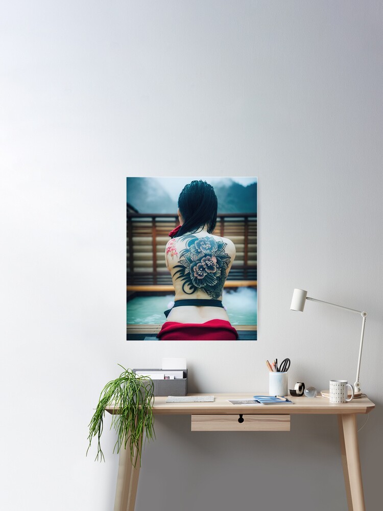 Yakuza girl showing her back tattoo Poster for Sale by Remco Kouw