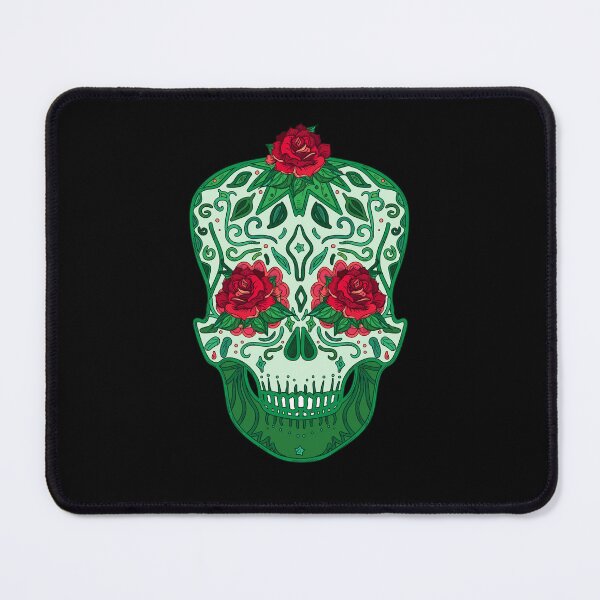 Item preview, Zombie In Graveyard -  Red Roses And  Green Leaf Skull designed and sold by ImagesDesigns.