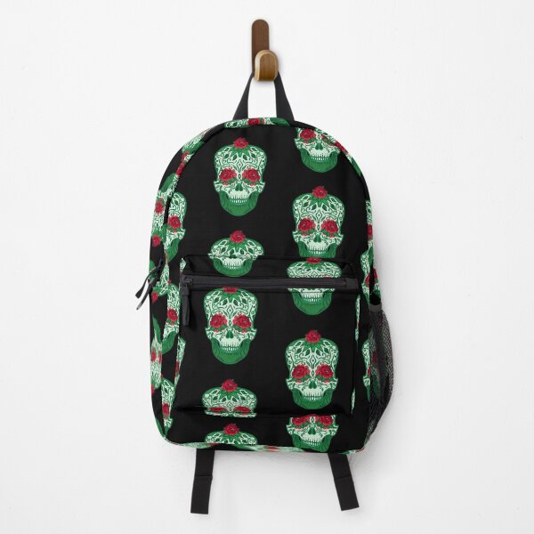 Item preview, Zombie In Graveyard - Red Roses And Green Leaf Skull designed and sold by ImagesDesigns.