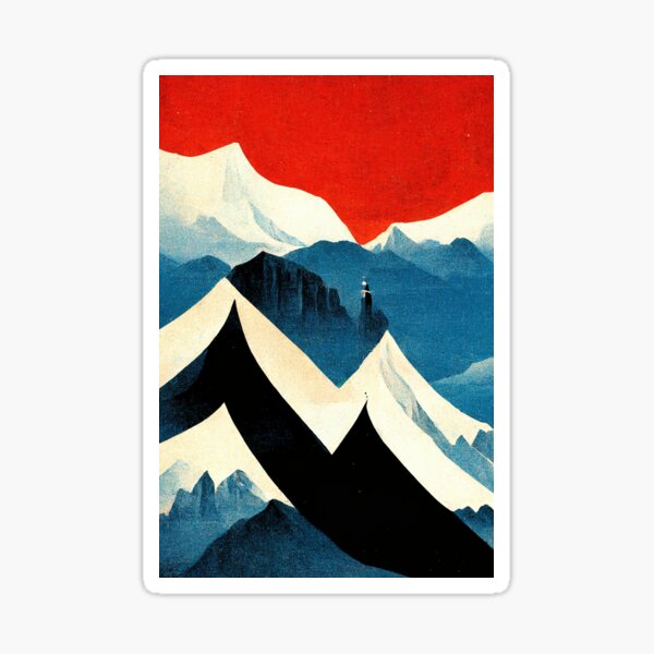 Item preview, Arduus - paysage de montagne de style graphique vintage designed and sold by NickMateo.