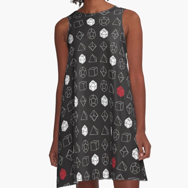 Dungeons and Dragons Dice Set D20 Pattern A-Line Dress