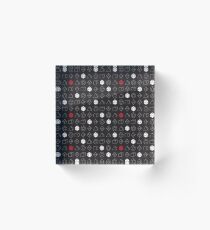 Dungeons and Dragons Dice Set D20 Pattern Acrylic Block