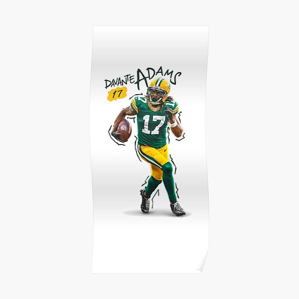 Davante Adams Vintage Green Bay Packers Poster Wall Art Printable