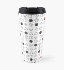 White Dungeons and Dragons Würfel Set D20 Muster Thermosbecher