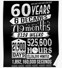 Funny 60th Birthday 60 Year Old Sign Gag Gift Poster