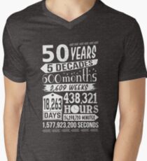 Funny 50th Birthday 50 Year Old Sign Gag Gift Men's V-Neck T-Shirt