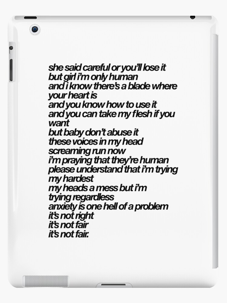 chase atlantic lyrics (consume) iPad Case & Skin for Sale by adileeor