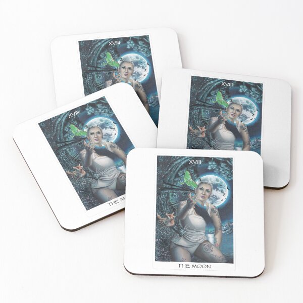 Item preview, The Moon Tarot Card Art - White designed and sold by Artbykayleighb.