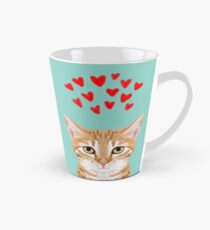 Mackenzie - Orange Tabby Netter Valentinsgruß-Tageskätzchen Girly Retro Katzen-Kunsthandy Tasse (konisch)