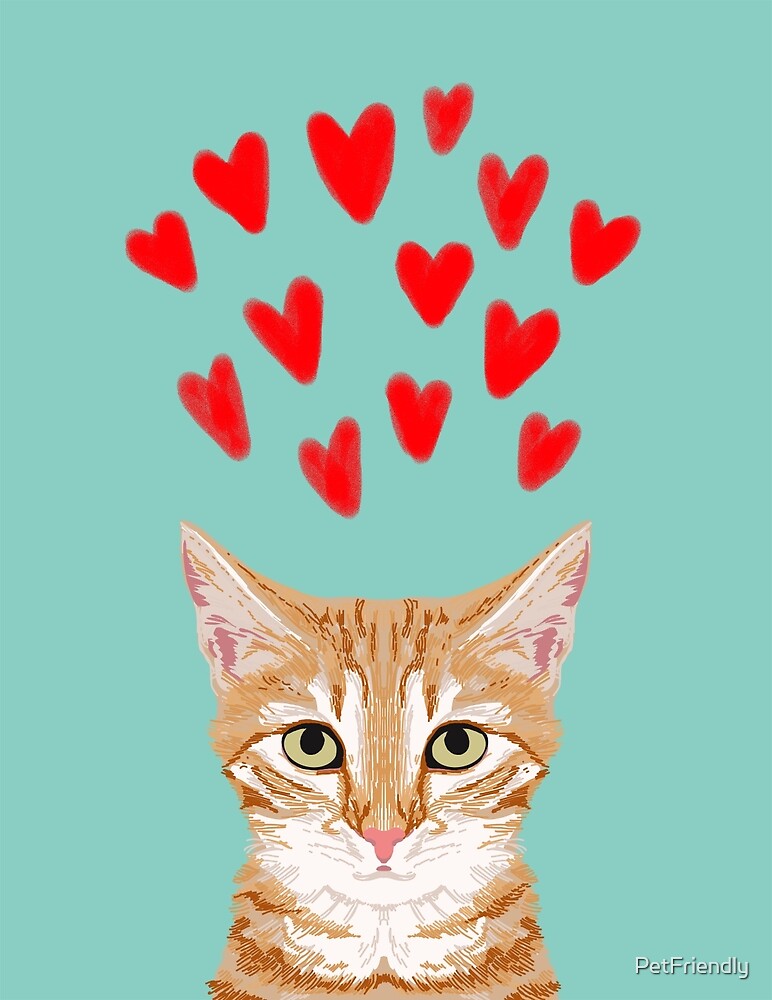 Mackenzie Orange Tabby Cute Valentines Day Kitten Girly Retro Cat Art Cell Phone By 