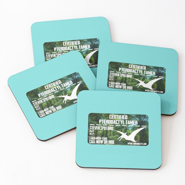 Item preview, Funny “Certified Pterodactyl Tamer” Business Card (on Teal Blue) designed and sold by PawsitiveMum.