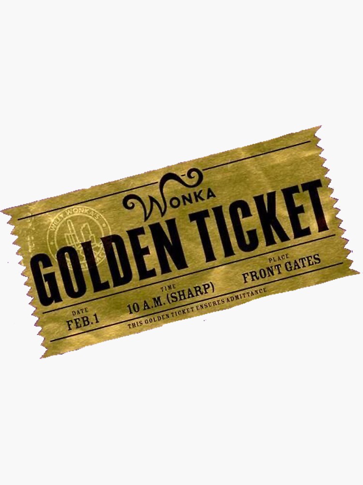 Golden Ticket  Sticker for Sale by PatchMates