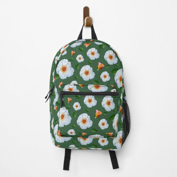 Item preview, White flowers on green background designed and sold by AusraB.