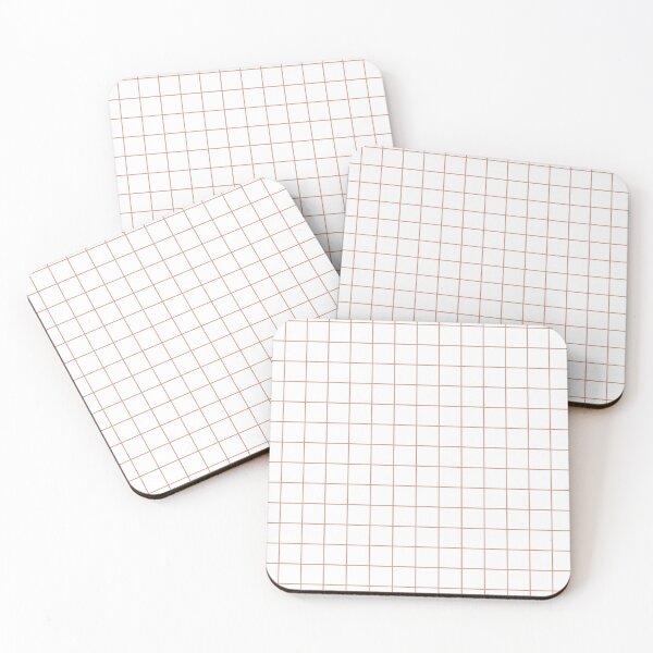 Item preview, Muted Coral White Tile Grid Pattern Pairs BHG 2023 Color of the Year Canyon Ridge designed and sold by ColorOfTheYears.
