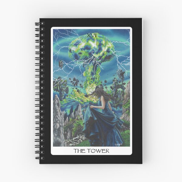 Item preview, The Tower Tarot Card - Black designed and sold by Artbykayleighb.
