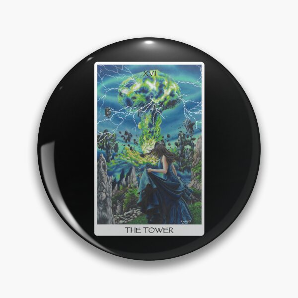 Item preview, The Tower Tarot Card - Black designed and sold by Artbykayleighb.