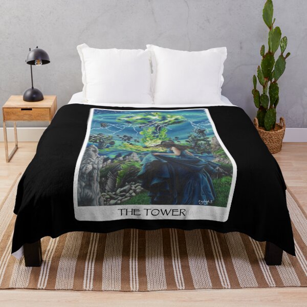 Item preview, The Tower Tarot Card - Black designed and sold by Artbykayleighb.