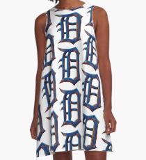 Detroit Old English D - Verrostet und wahr A-Linien Kleid