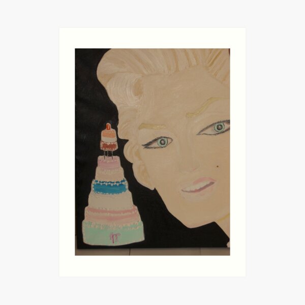 Marilyn Monroe - a Cake for JFK 's Birthday 1962 Art Print
