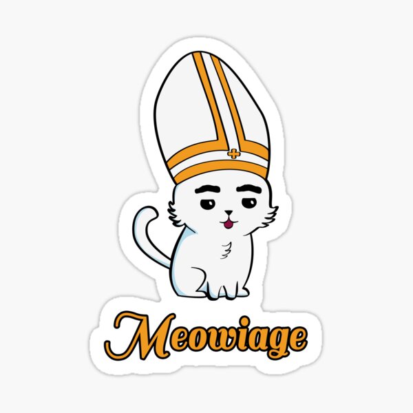 Vista previa del artículo con la obra «Meowiage Funny Cat Parodia Matrimonio Sacerdote», diseñado y vendido por wenarts.