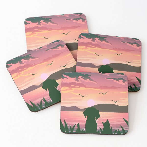 Item preview, Pink Sunset Sky Pet Friends designed and sold by HappyLifeCreate.