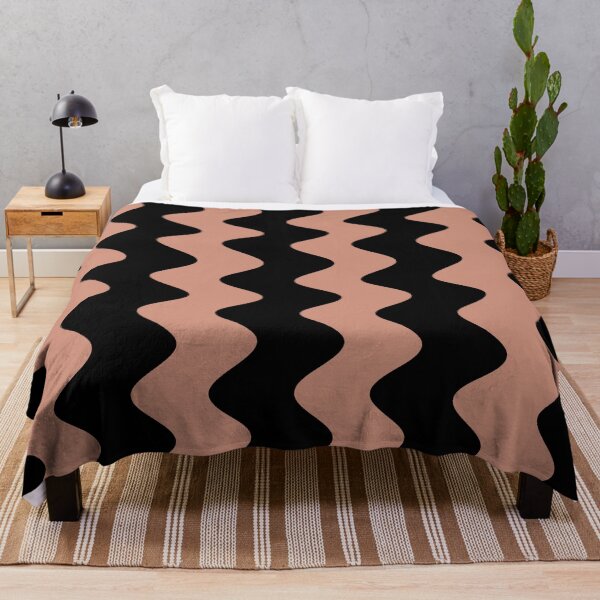 Item preview, Muted Coral Black Wavy Vertical Rippled Stripe Pattern Pairs BHG 2023 Color of the Year Canyon Ridge designed and sold by ColorOfTheYears.