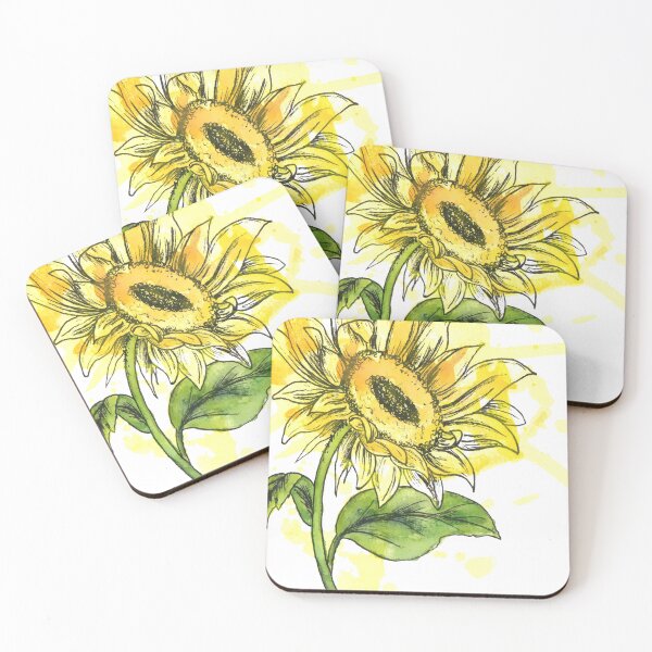 Item preview, Splatter Watercolor and Ink Sunflower designed and sold by InBloomInk.