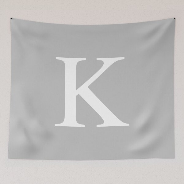 Item preview, Silver Gray Basic Monogram K designed and sold by rewstudio.