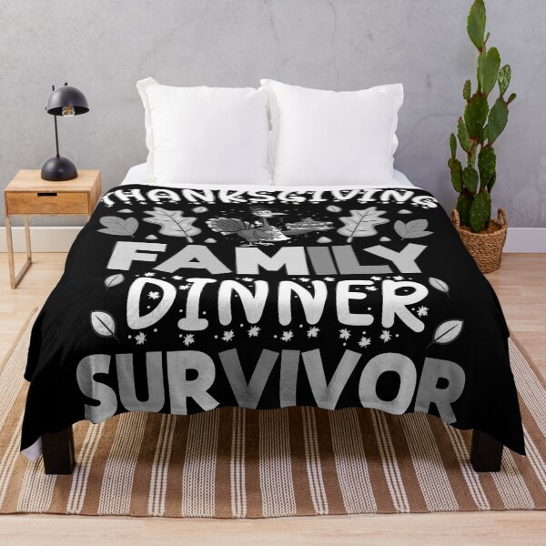 Item preview, Thanksgiving Family Dinner Survivor sign - grayscale version designed and sold by st0n0ga.