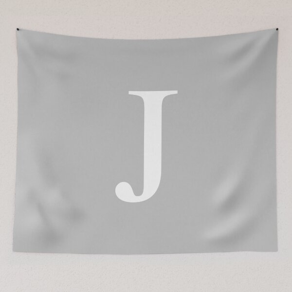 Item preview, Silver Gray Basic Monogram J designed and sold by rewstudio.