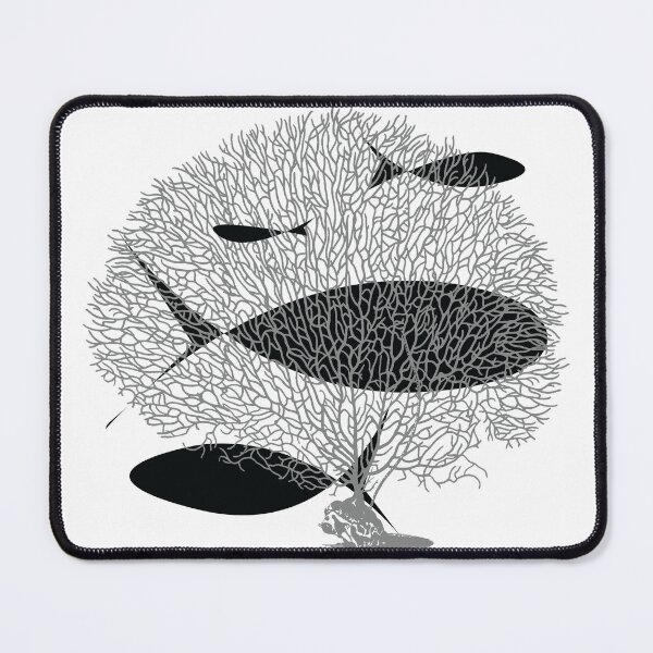 Item preview, Sea Fan Coral With Abstract Fish designed and sold by pelagio.