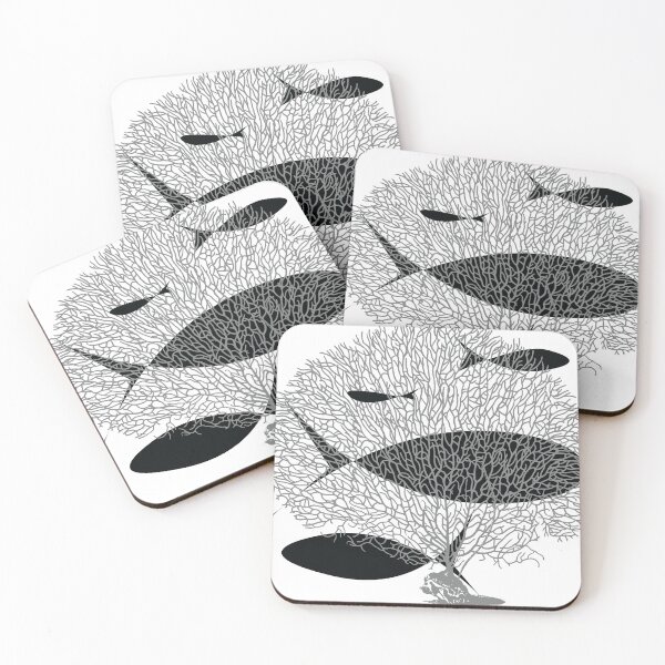 Item preview, Sea Fan Coral With Abstract Fish designed and sold by pelagio.