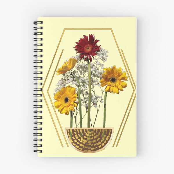 Item preview, YELLOW and RED MUMS with BABIES BREATH FLOWERS IN GOLD FRAME designed and sold by LanaDevon.