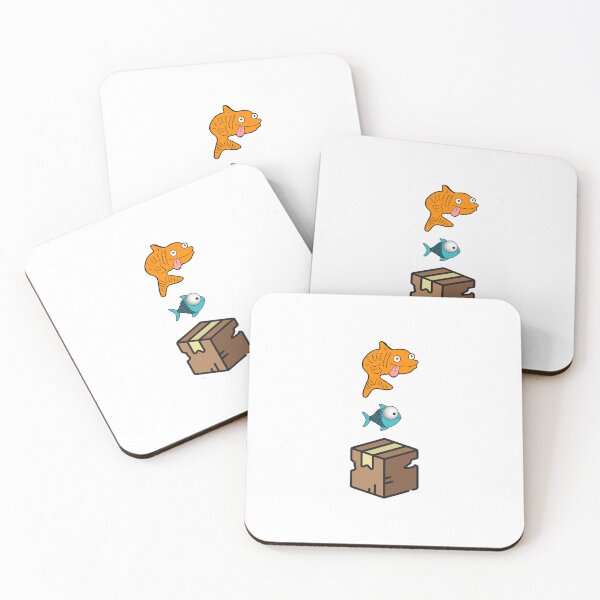 Item preview, Big Fish Little Fish Cardboard Box - Cartoon Style designed and sold by ImagesDesigns.