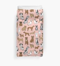 Hunde Hunde Hunde - Rosa Hintergrund Bettbezug