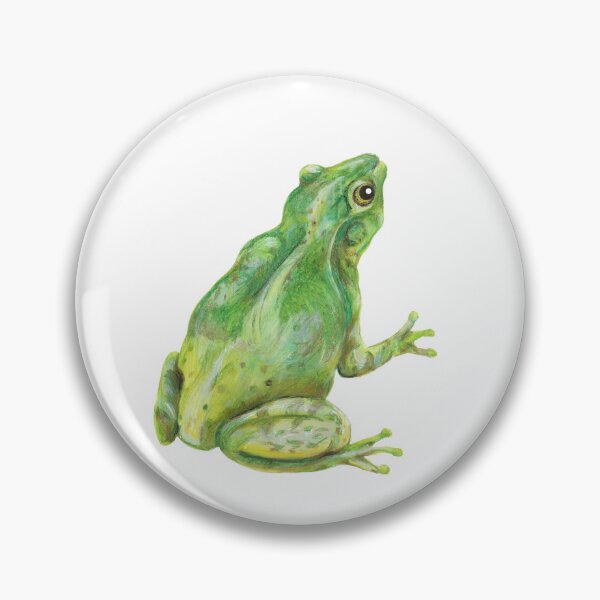 Item preview, Frog painting green yellow brown spots designed and sold by handmadehipsters.