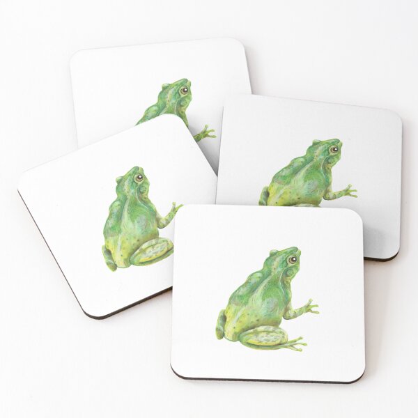 Item preview, Frog painting green yellow brown spots designed and sold by handmadehipsters.