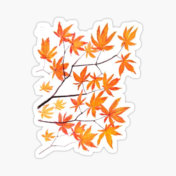 Item preview, Aquarelle de feuilles d'érable orange designed and sold by ColorandColor.