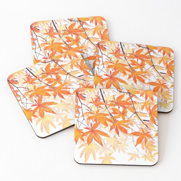 Item preview, Orange maple leaves watercolor  designed and sold by ColorandColor.