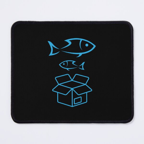 Item preview, Big Fish Little Fish Cardboard Box - Black And White And Blue designed and sold by ImagesDesigns.
