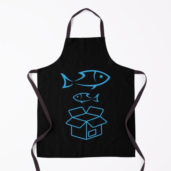 Item preview, Big Fish Little Fish Cardboard Box - Black And White And Blue designed and sold by ImagesDesigns.