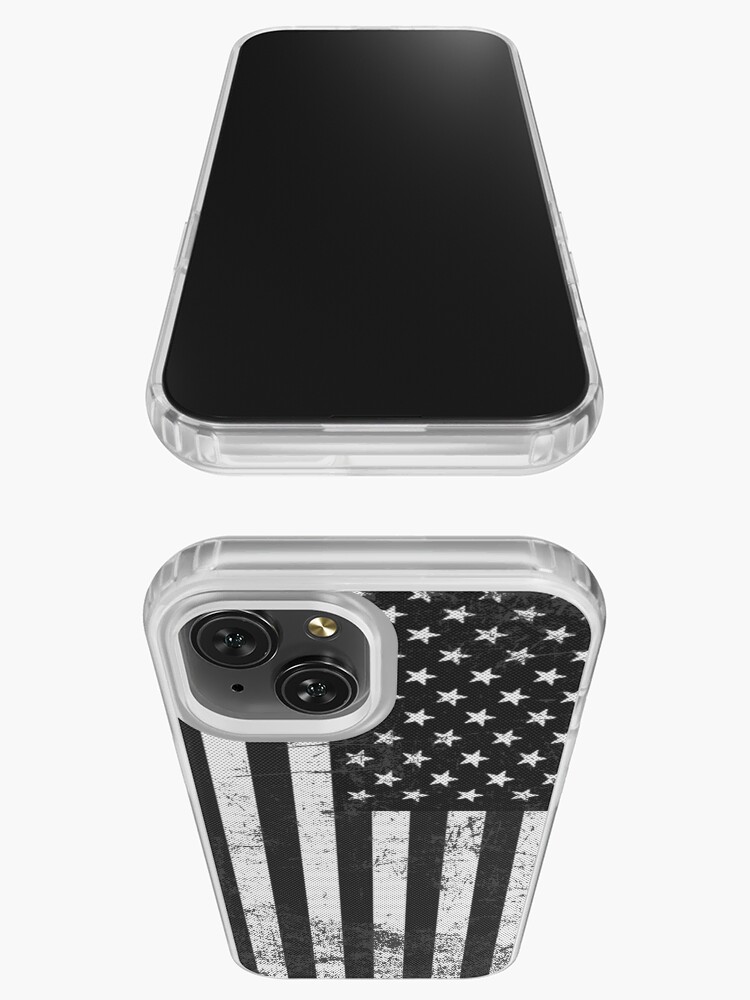 Black and white American flag