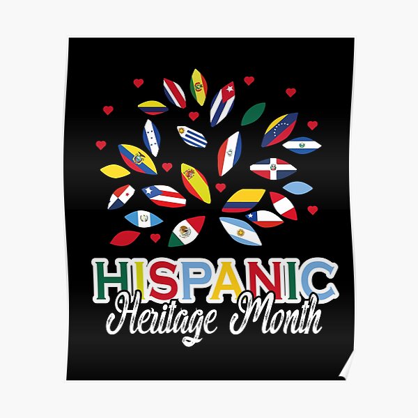 Happy National Hispanic Heritage Month American Flag Latino Poster For Sale By Oudshop Redbubble 6881