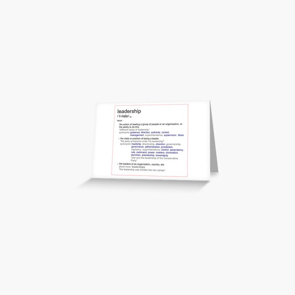 What does leadership mean ? Greeting Card