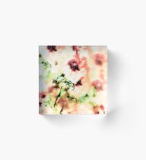 Hibiscus Impressionist Series - Beige Acrylic Block