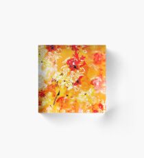 Hibiscus Impressionist Series - Orange Acrylic Block